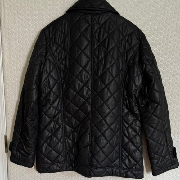 Kate Hill Casual Quilted Black Jacket -Collared, Button Front, Lined  Sz. 14 - Picture 5 of 7